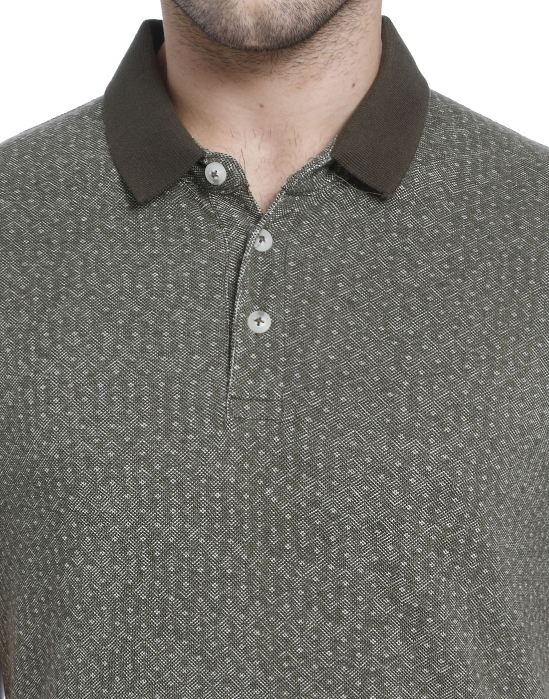 Green Printed Polo T-Shirt