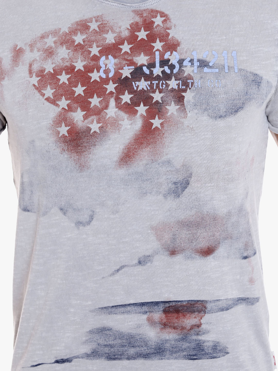 Light Grey Graphic Print Crew Neck T-Shirt