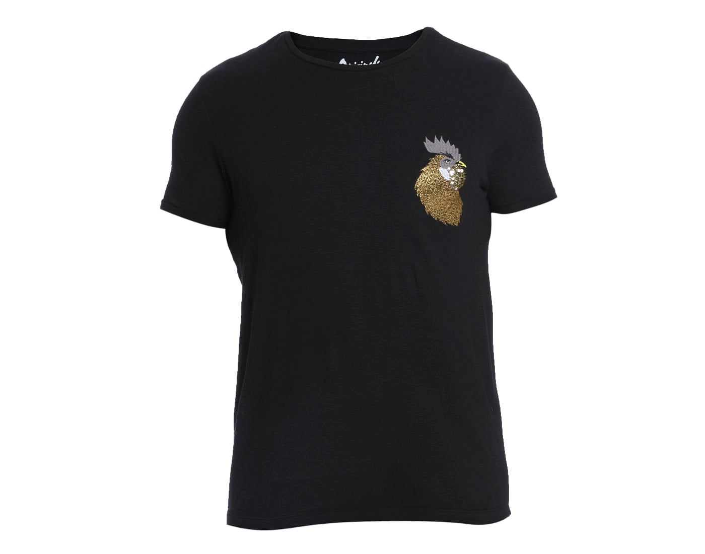 Black Embellished Crew Neck T-Shirt