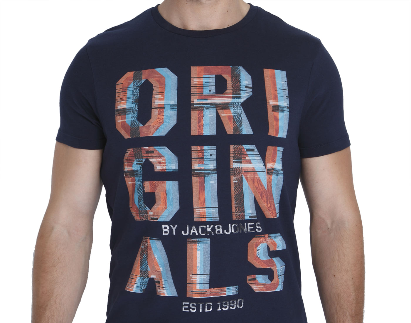 Dark Blue Graphic Print Crew Neck T-Shirt