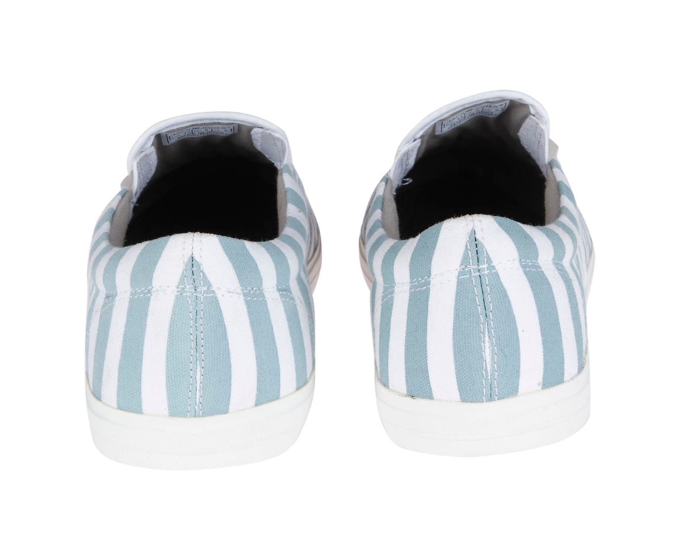 Aqua Blue Striped Slip Ons