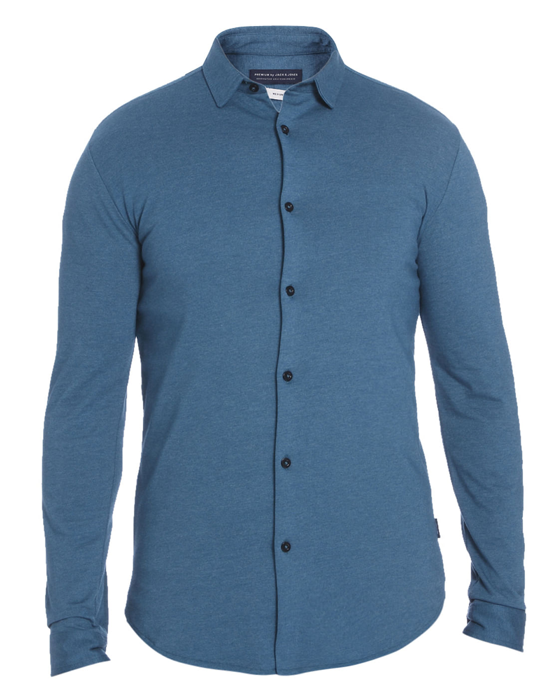 Teal Blue Jersey Slim Fit Shirt