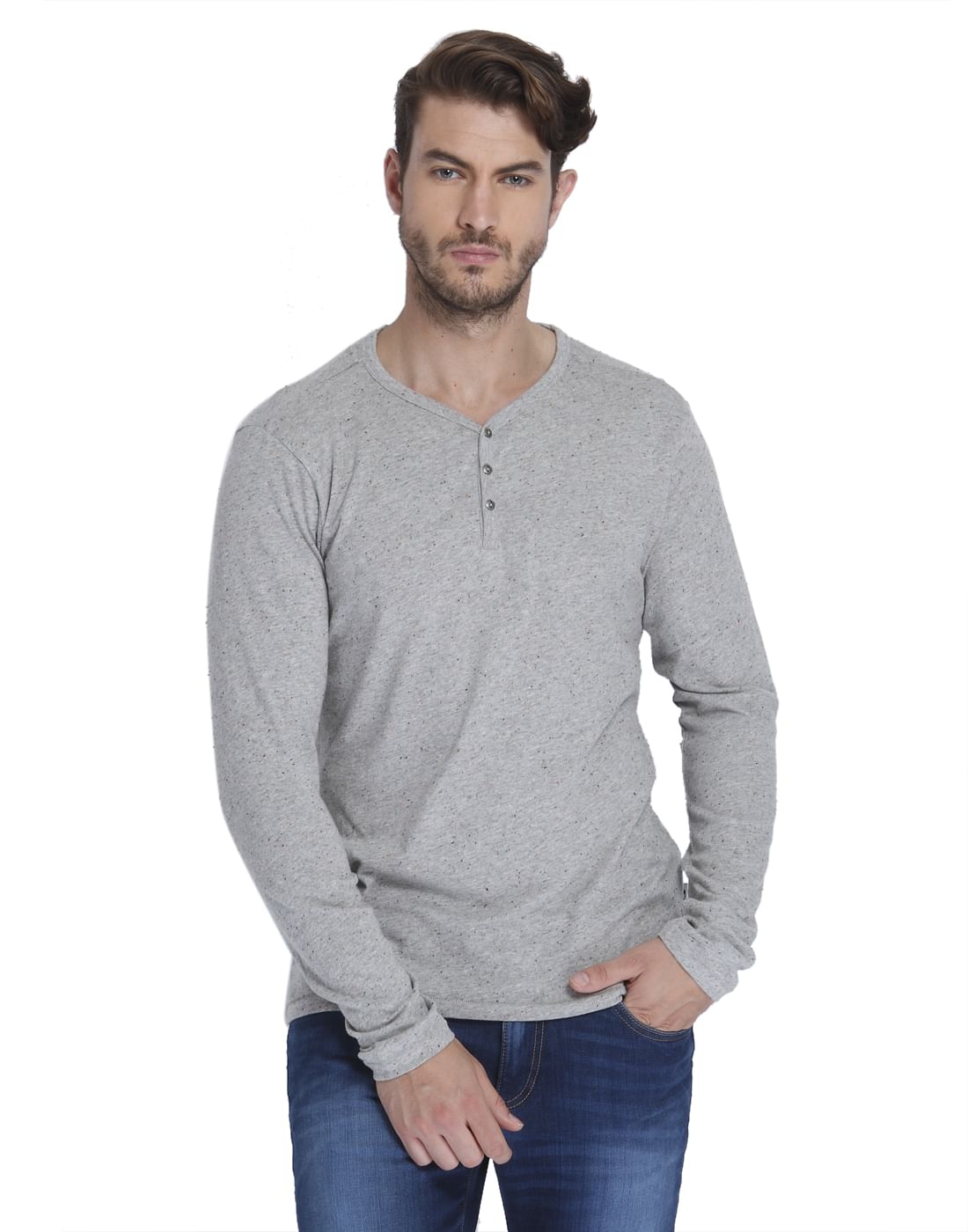 Grey Henley T-Shirt