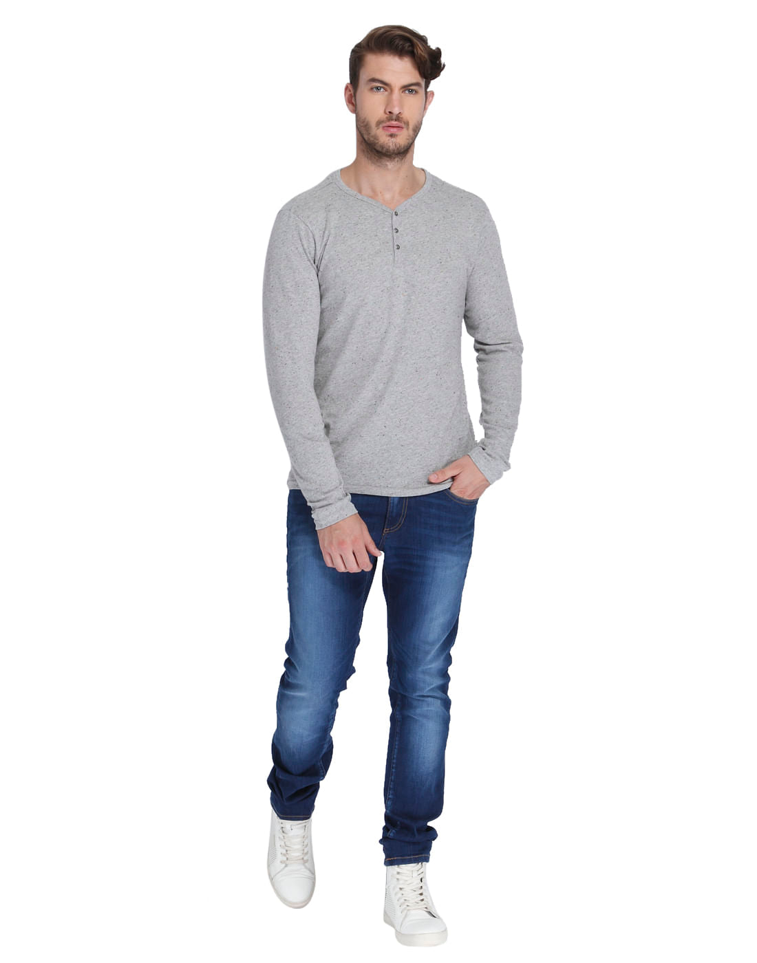 Grey Henley T-Shirt