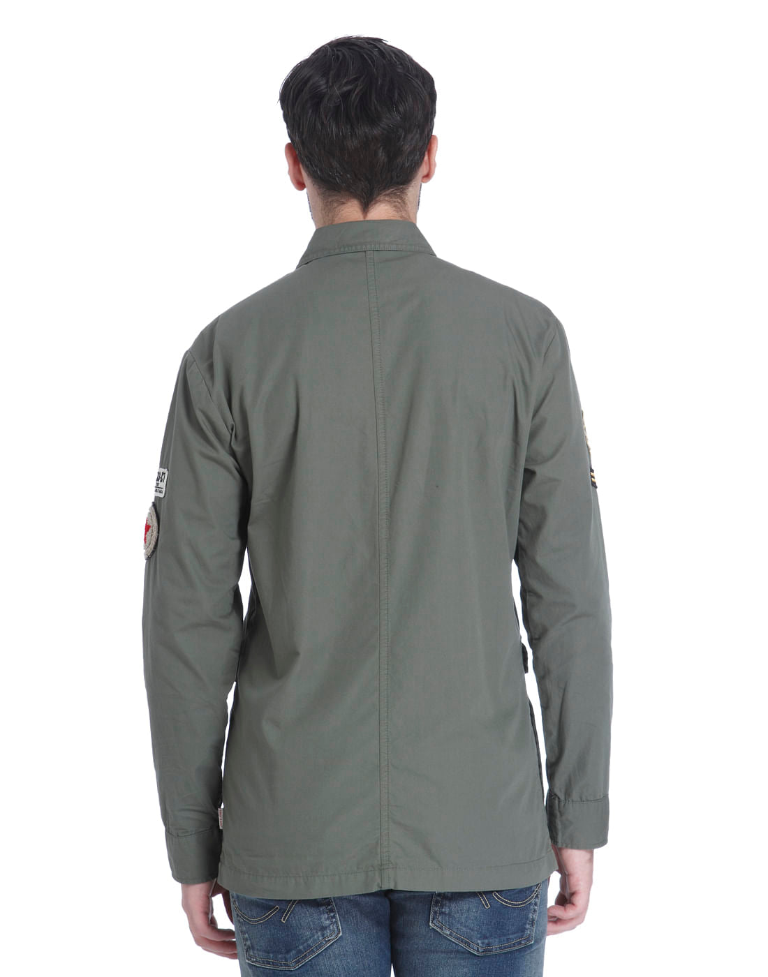 Military Green Badge Detail Shirt