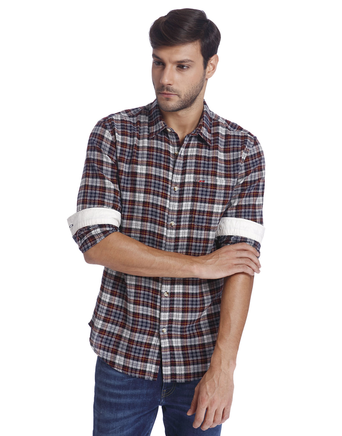 Red Check Slim Fit Shirt - S