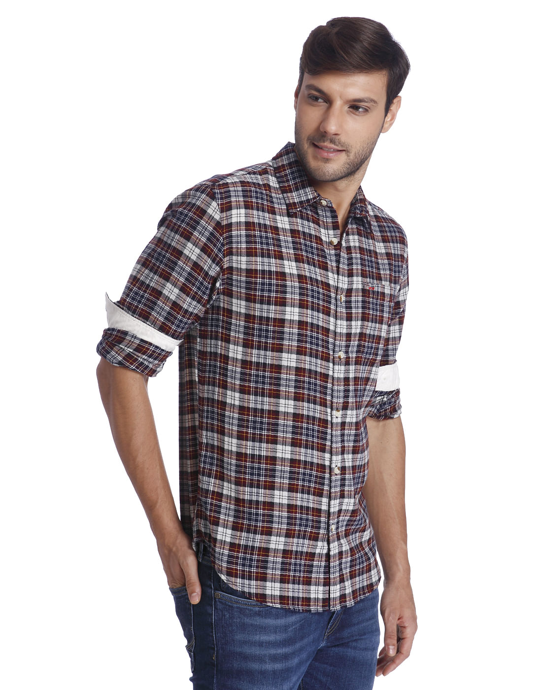 Red Check Slim Fit Shirt