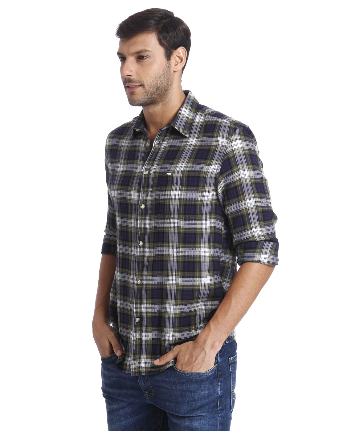 Green Check Slim Fit Shirt