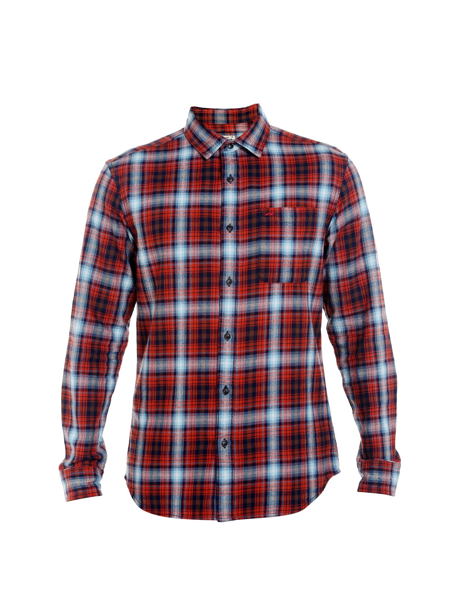Red & Blue Check Slim Fit Shirt