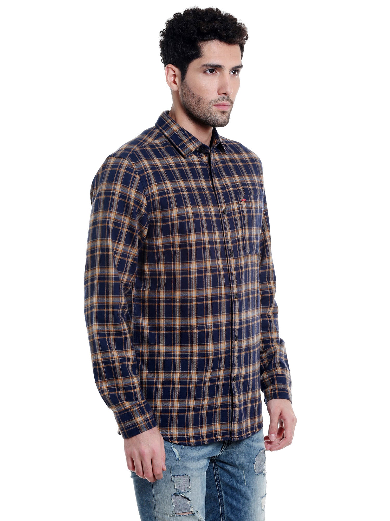 Blue Check Slim Fit Shirt