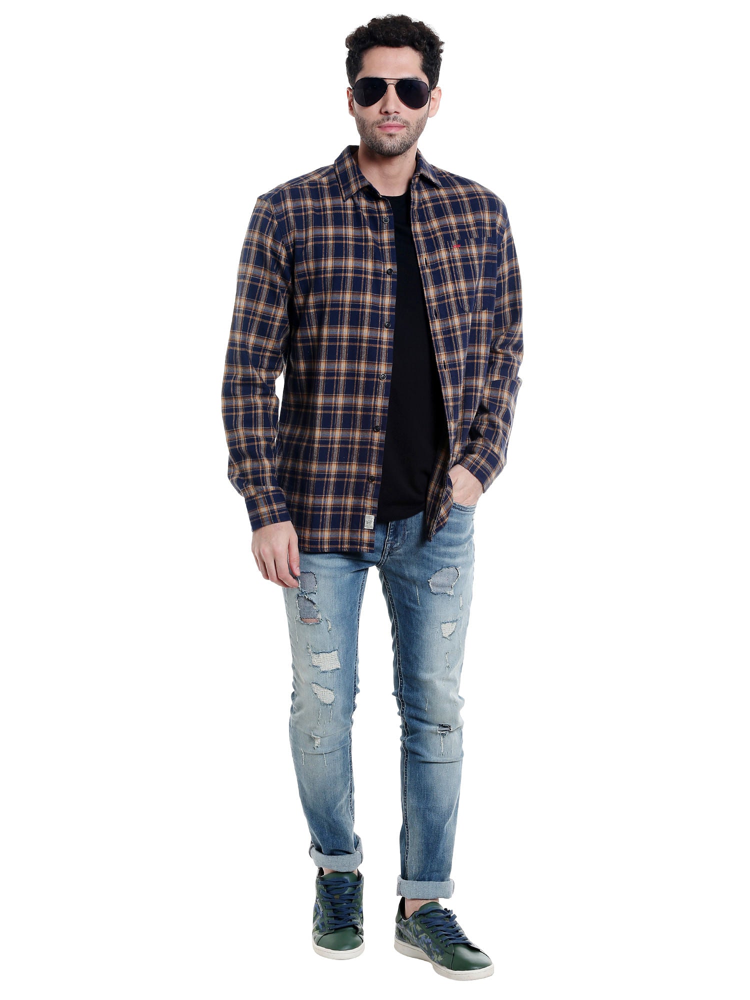 Blue Check Slim Fit Shirt