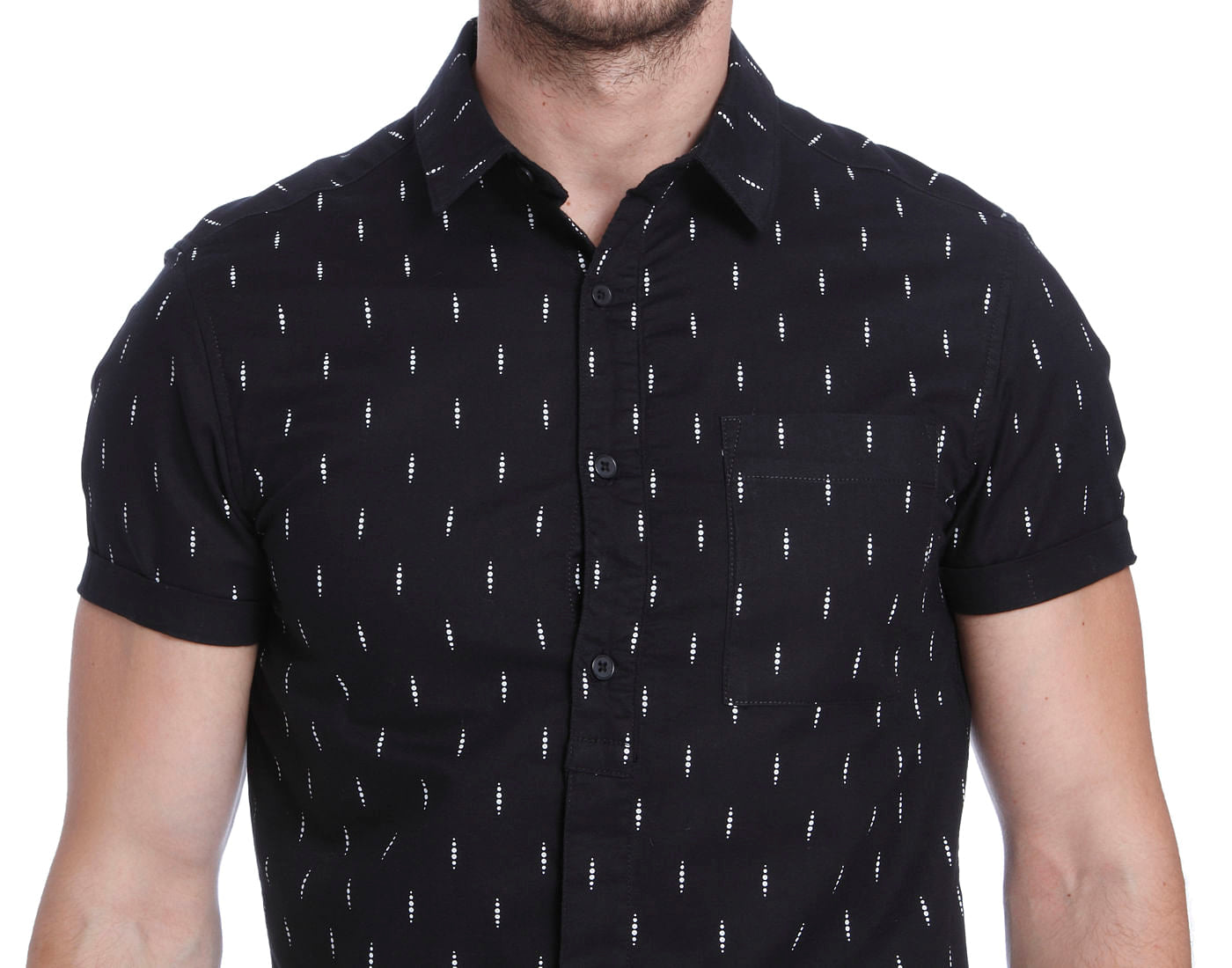 Black Printed Slim Fit Shirt