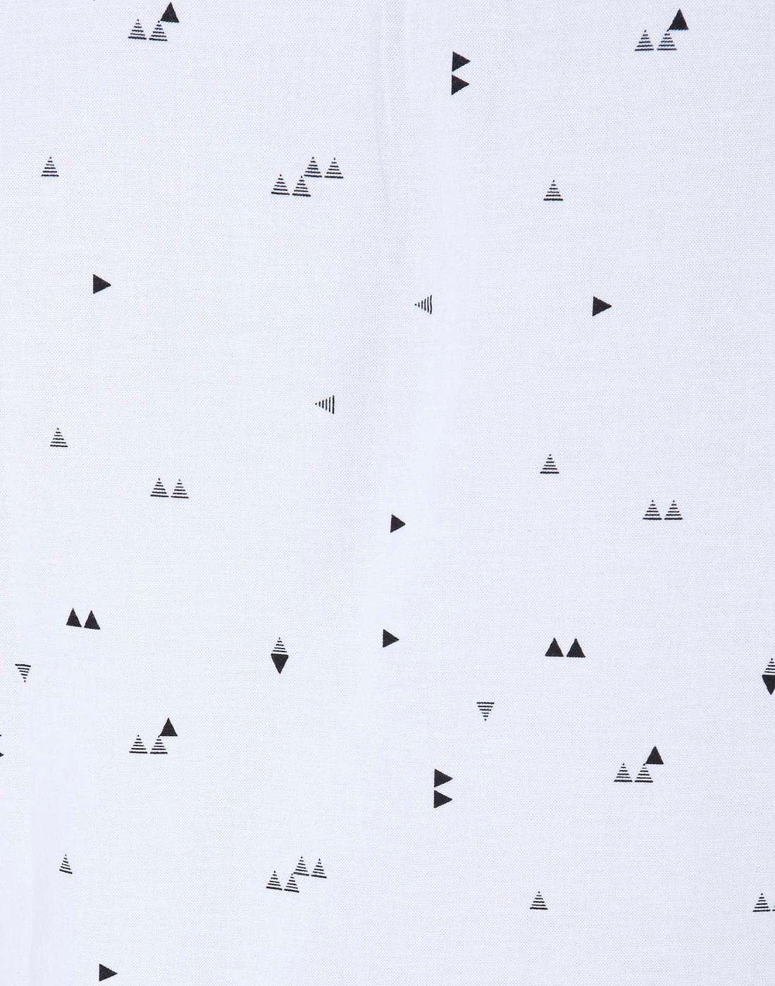 White All Over Triangle Print Slim Fit Shirt