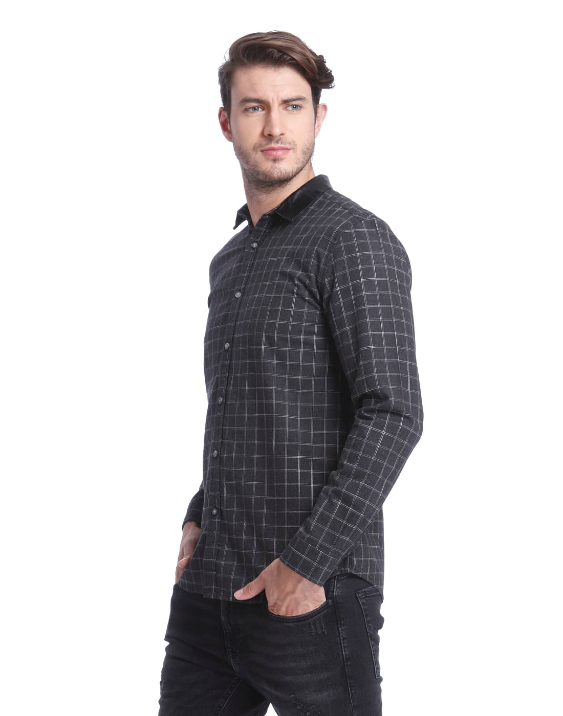 Dark Grey Check Shirt