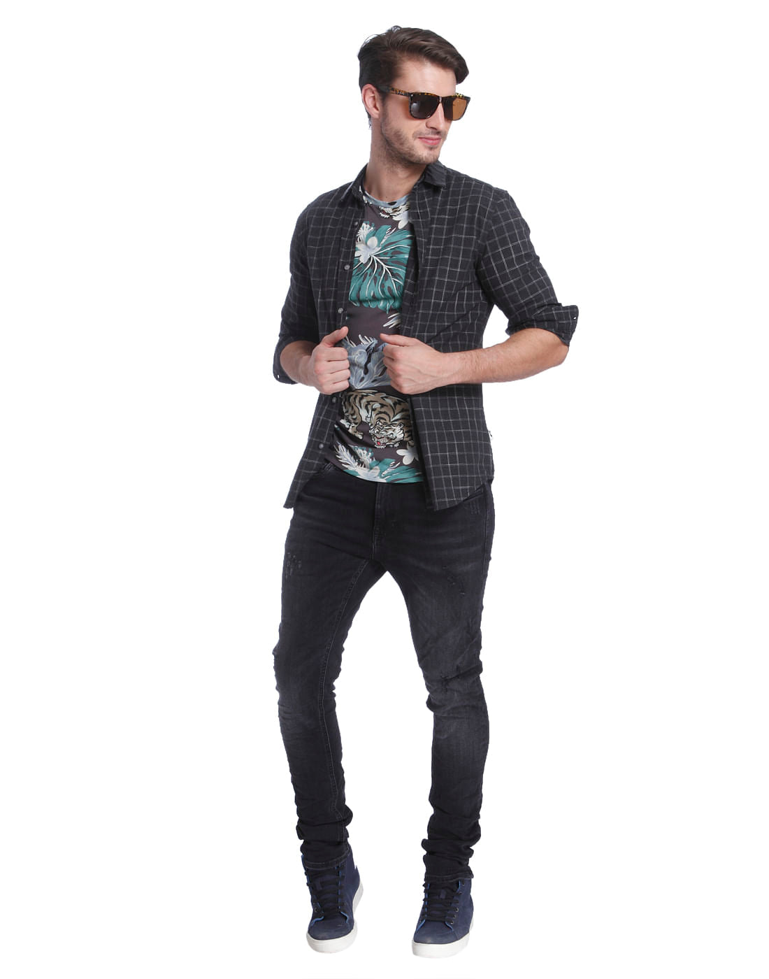 Dark Grey Check Shirt