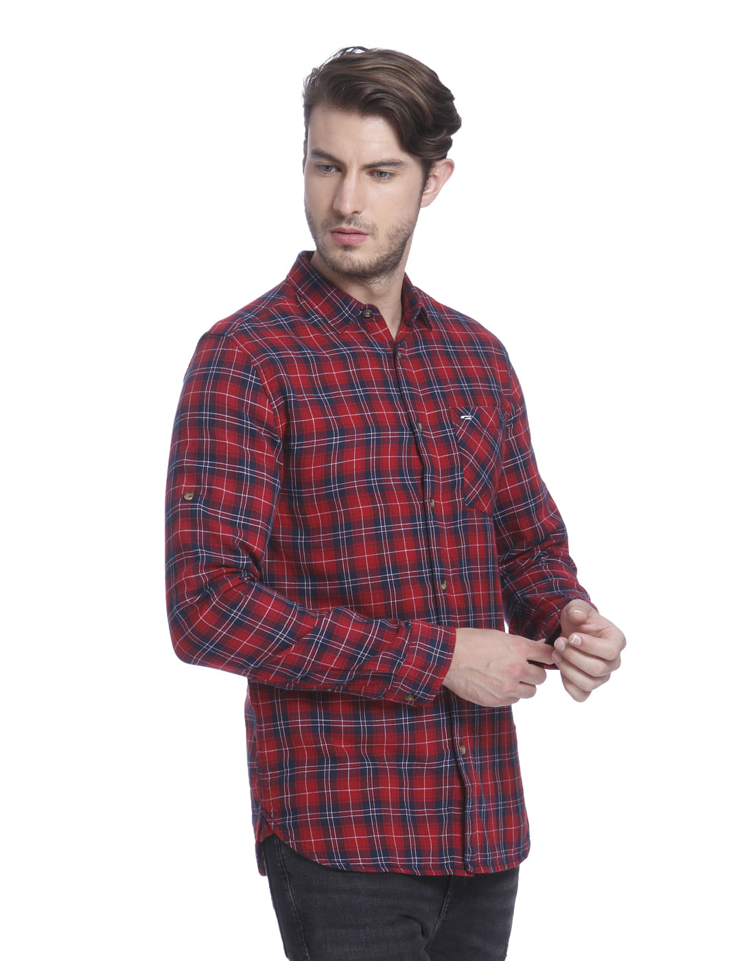 Red Check Slim Fit Shirt
