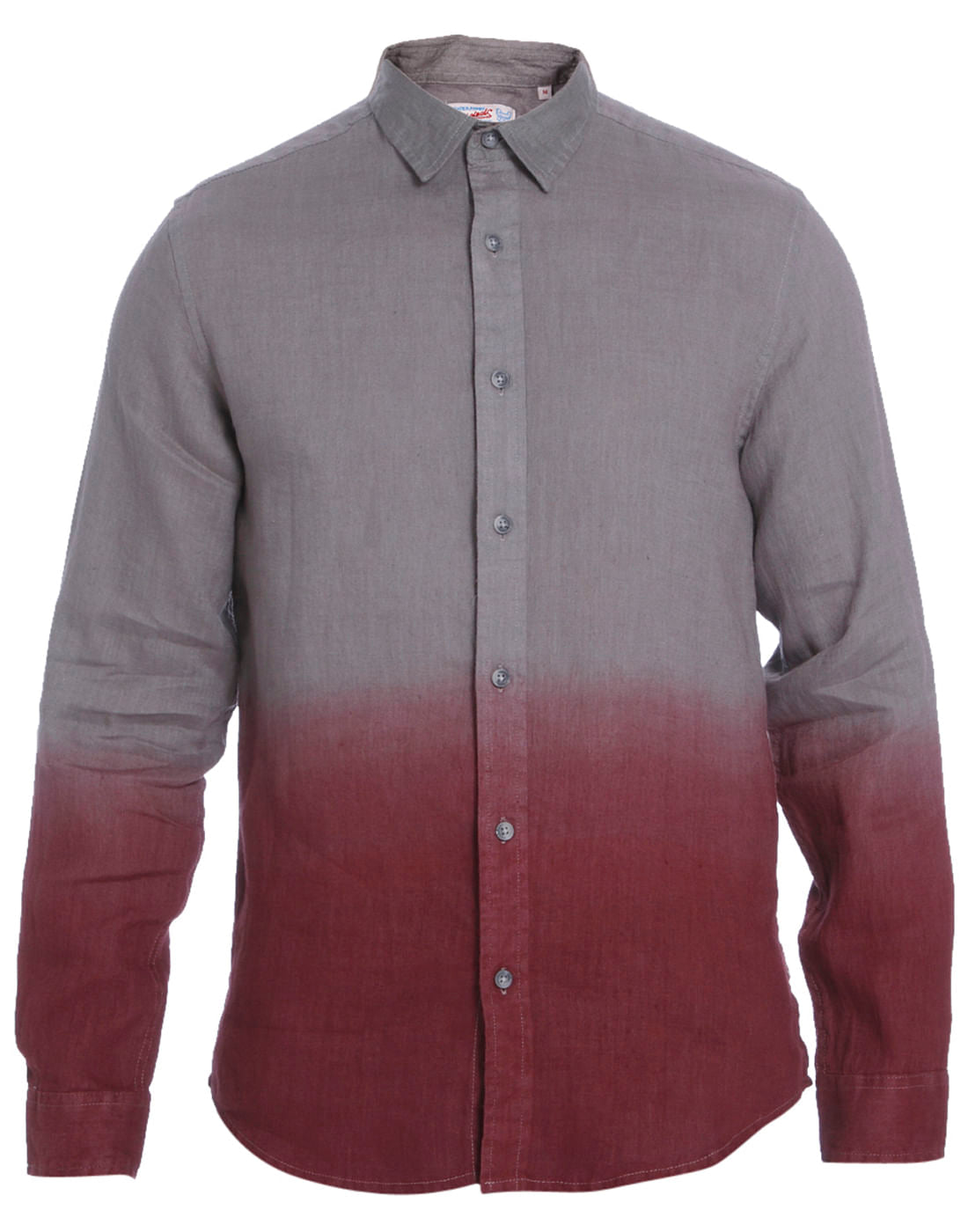 Grey Ombre Linen Slim Fit Shirt