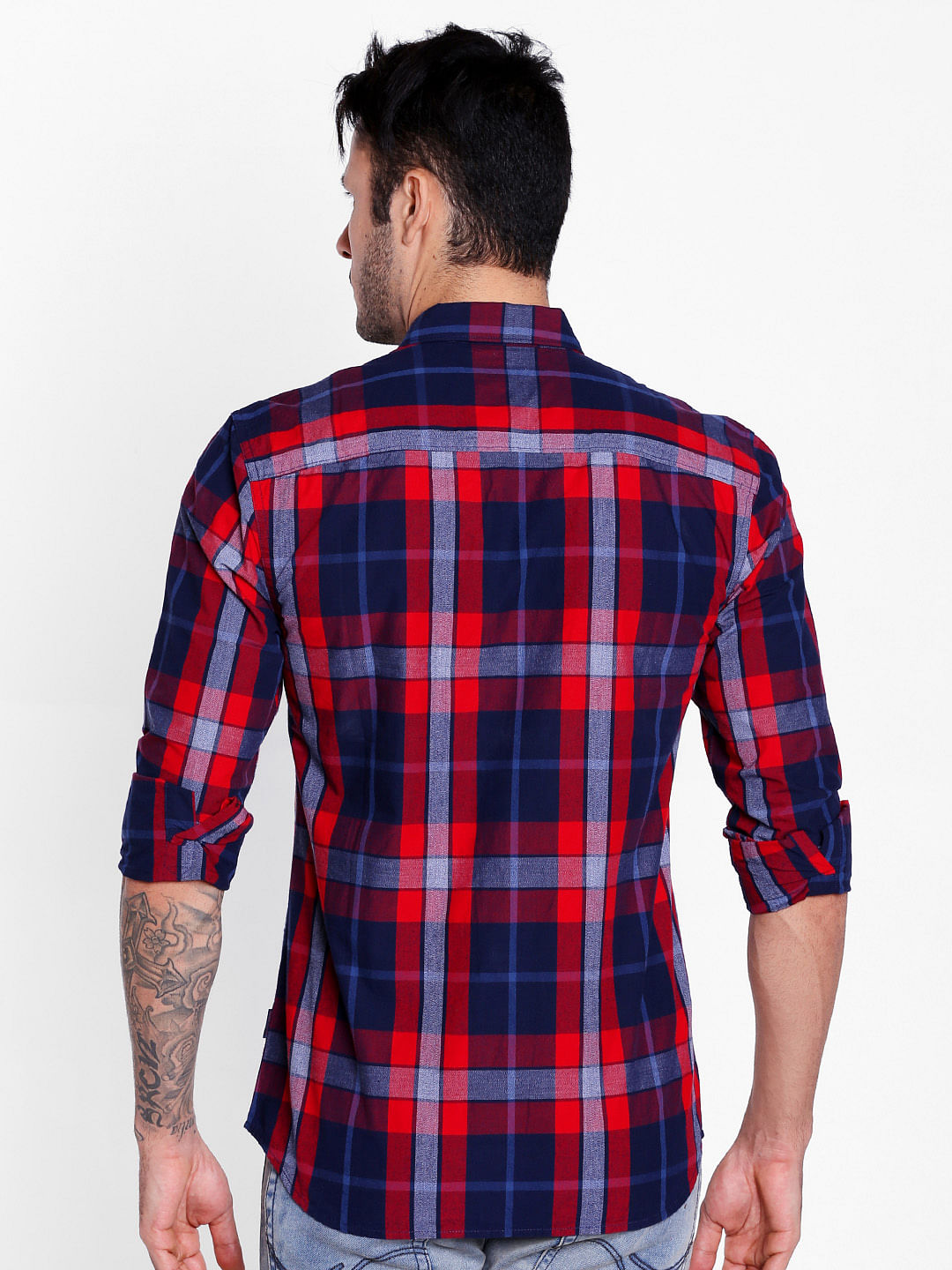 Red Check Slim Fit Shirt
