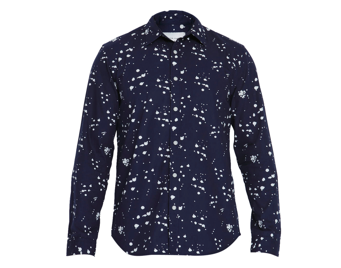 Dark Blue Abstract Print Slim Fit Shirt