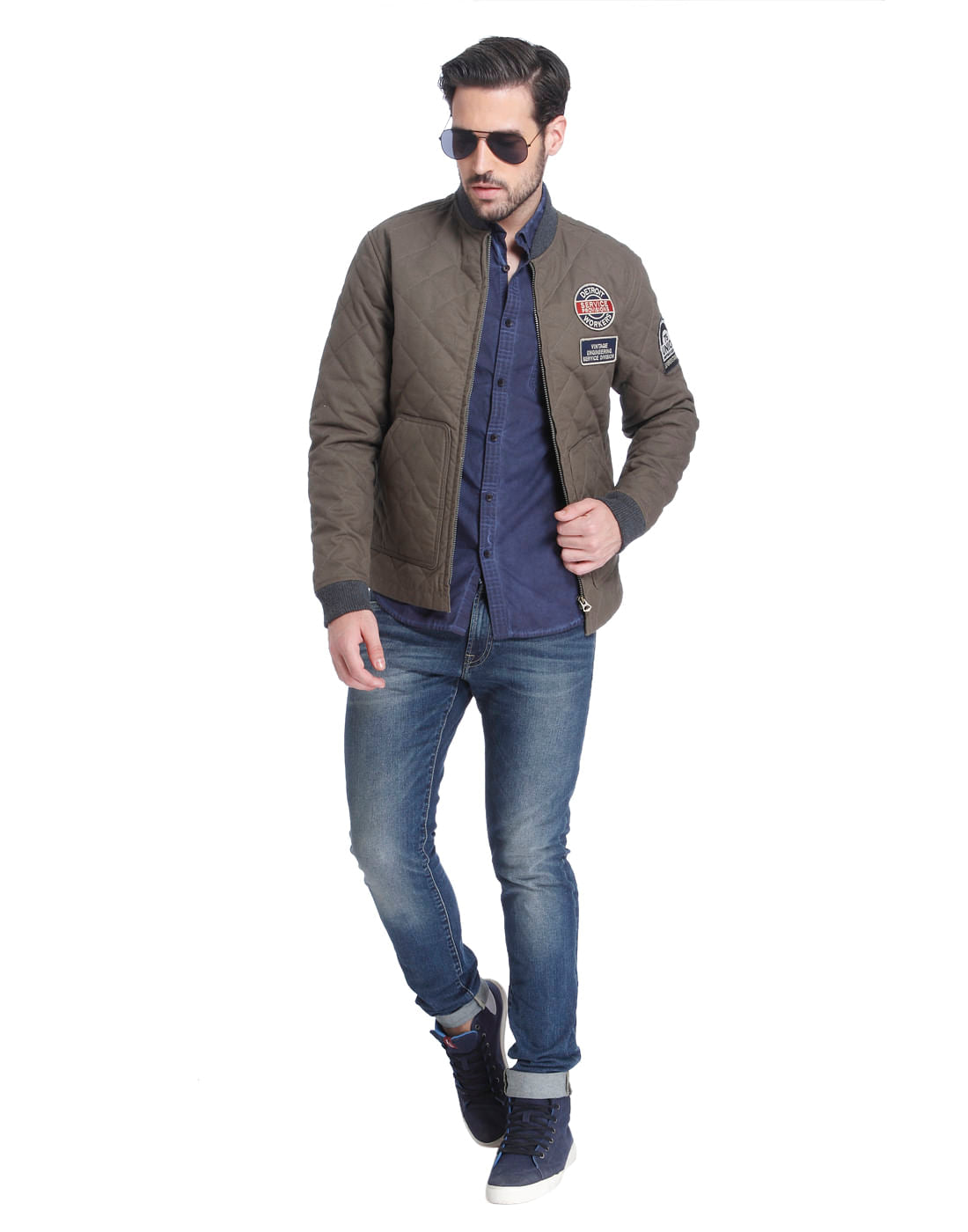 Dark Blue Over Dyed Slim Fit Shirt
