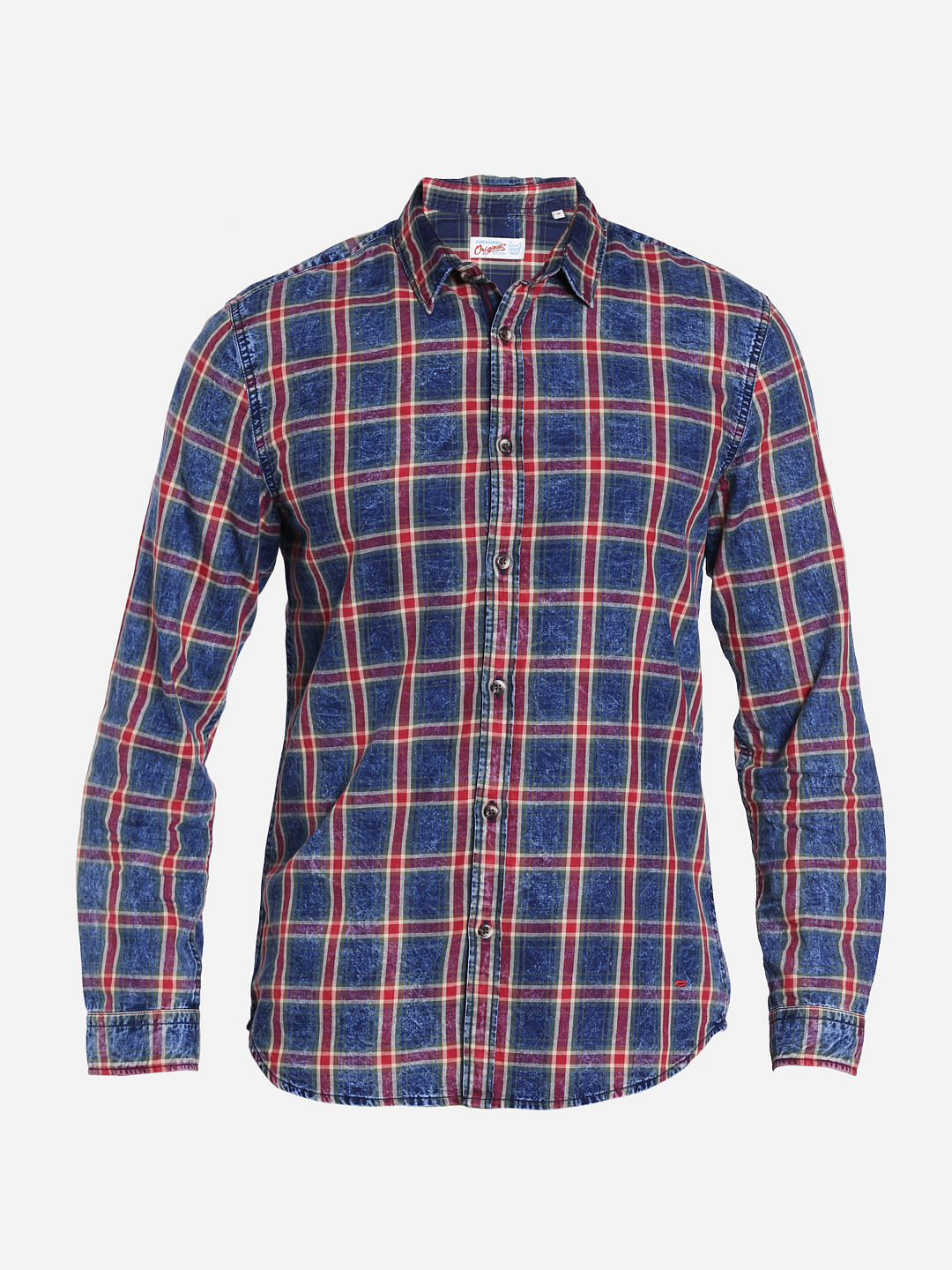 Blue Tartan Check Slim Fit Shirt