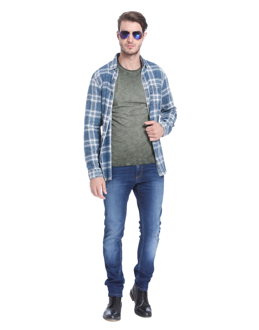 Green All Over Print Crew Neck T-Shirt