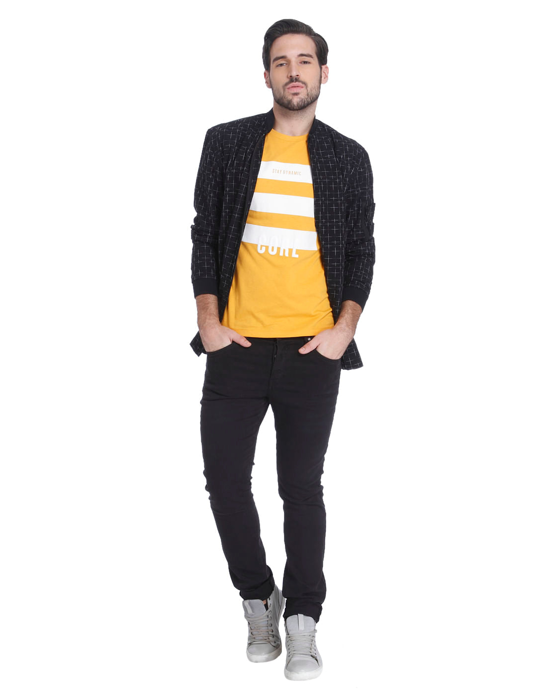 Yellow Graphic Print Crew Neck T-Shirt