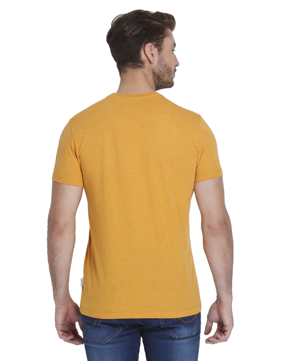 Orange Graphic Print Crew Neck T-Shirt