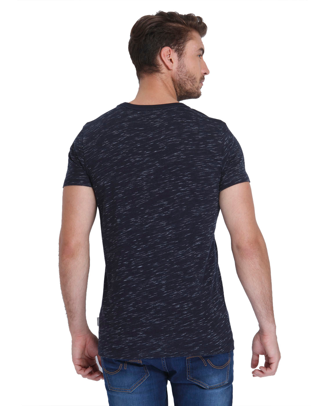 Dark Blue Graphic Print Crew Neck T-Shirt