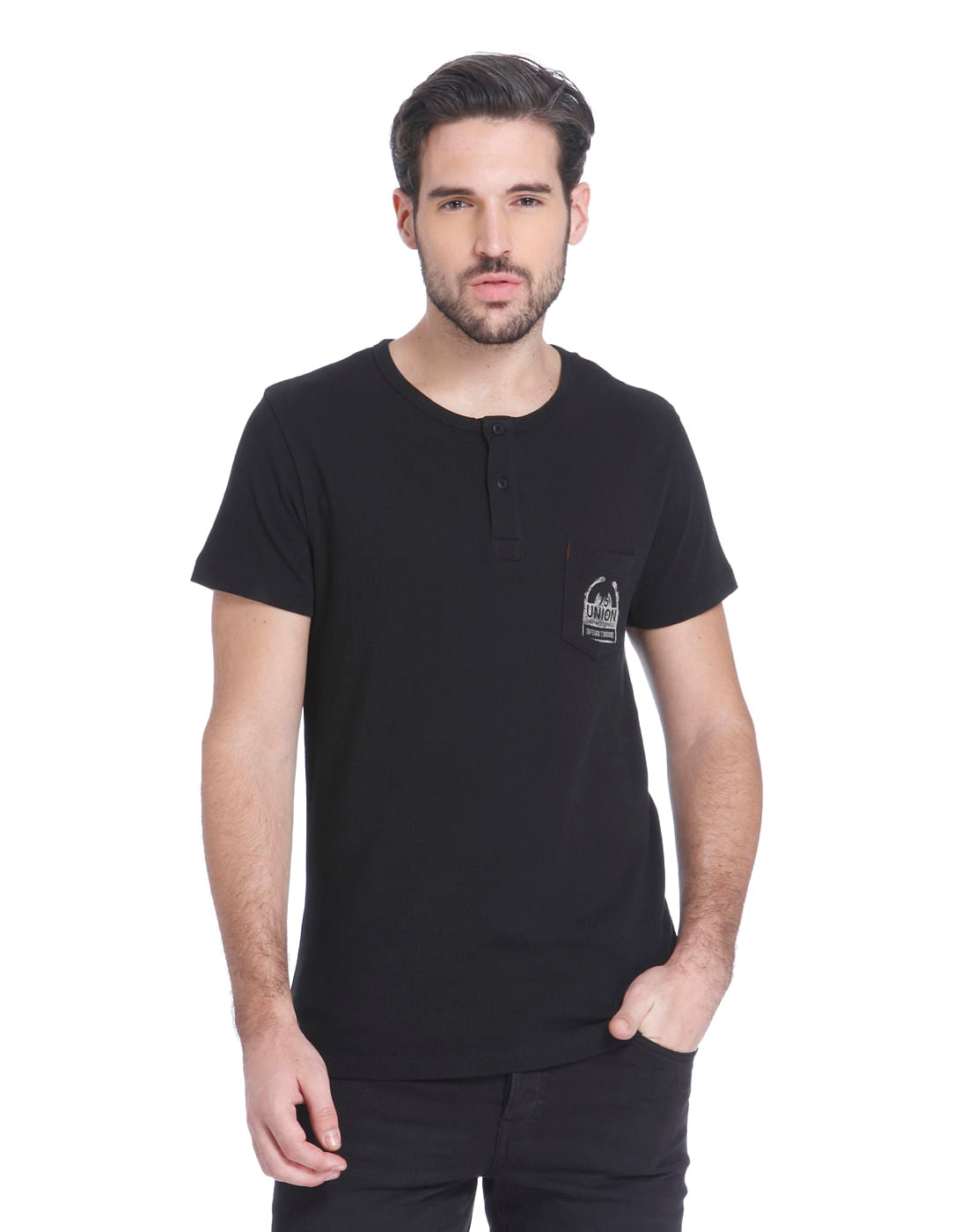 Black Crew Neck T-Shirt - S