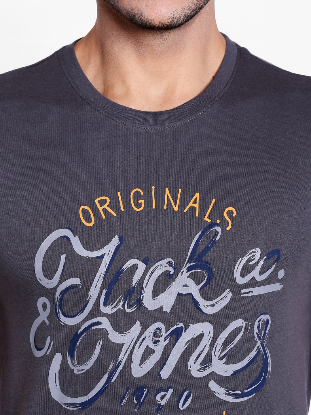 Grey Paint Logo Crew Neck T-Shirt