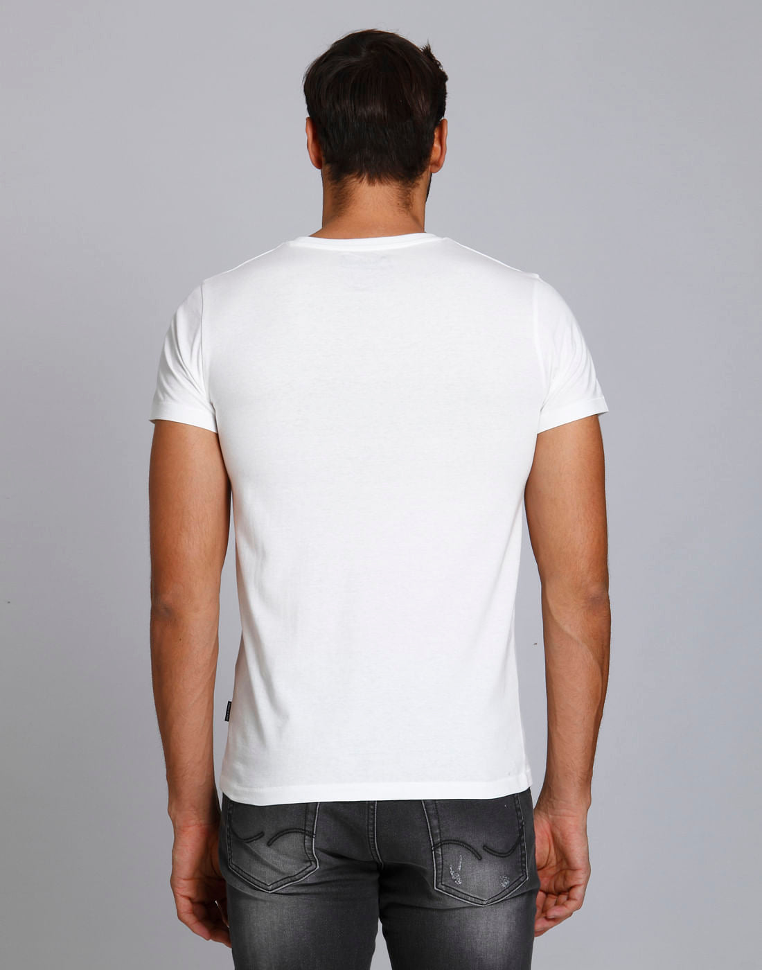 White Text Print Crew Neck T-Shirt