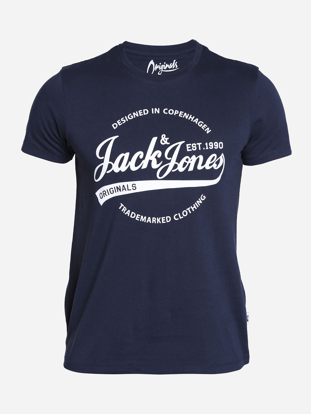Dark Blue Graphic Print Crew Neck T-Shirt