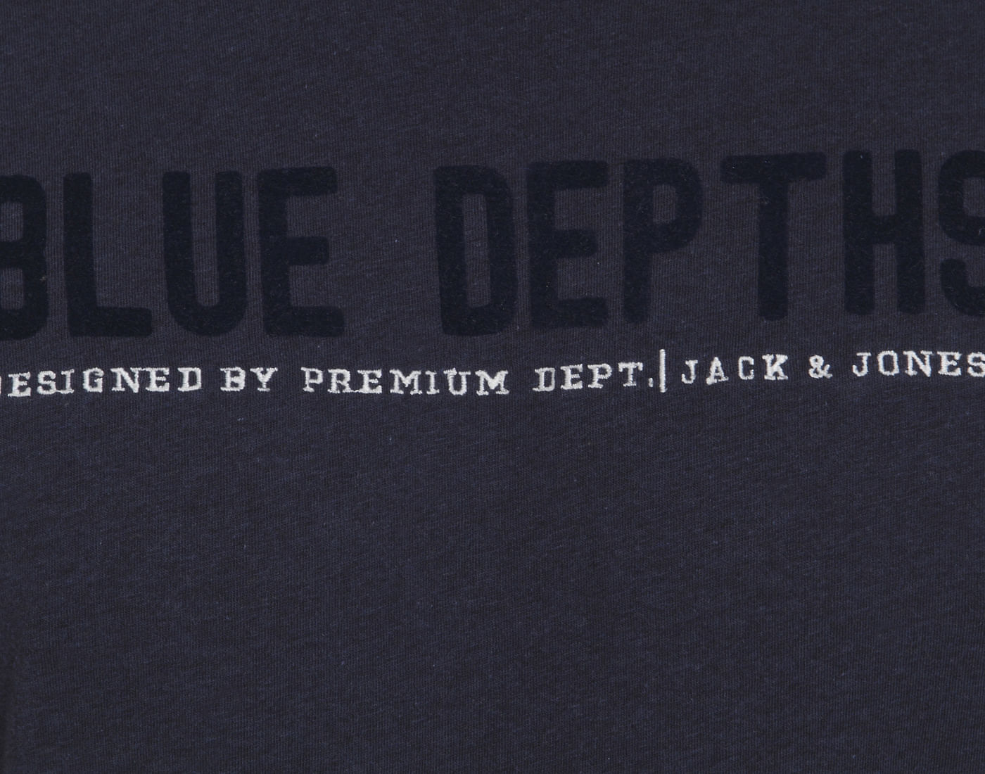 Blue Text Print Crew Neck T-Shirt