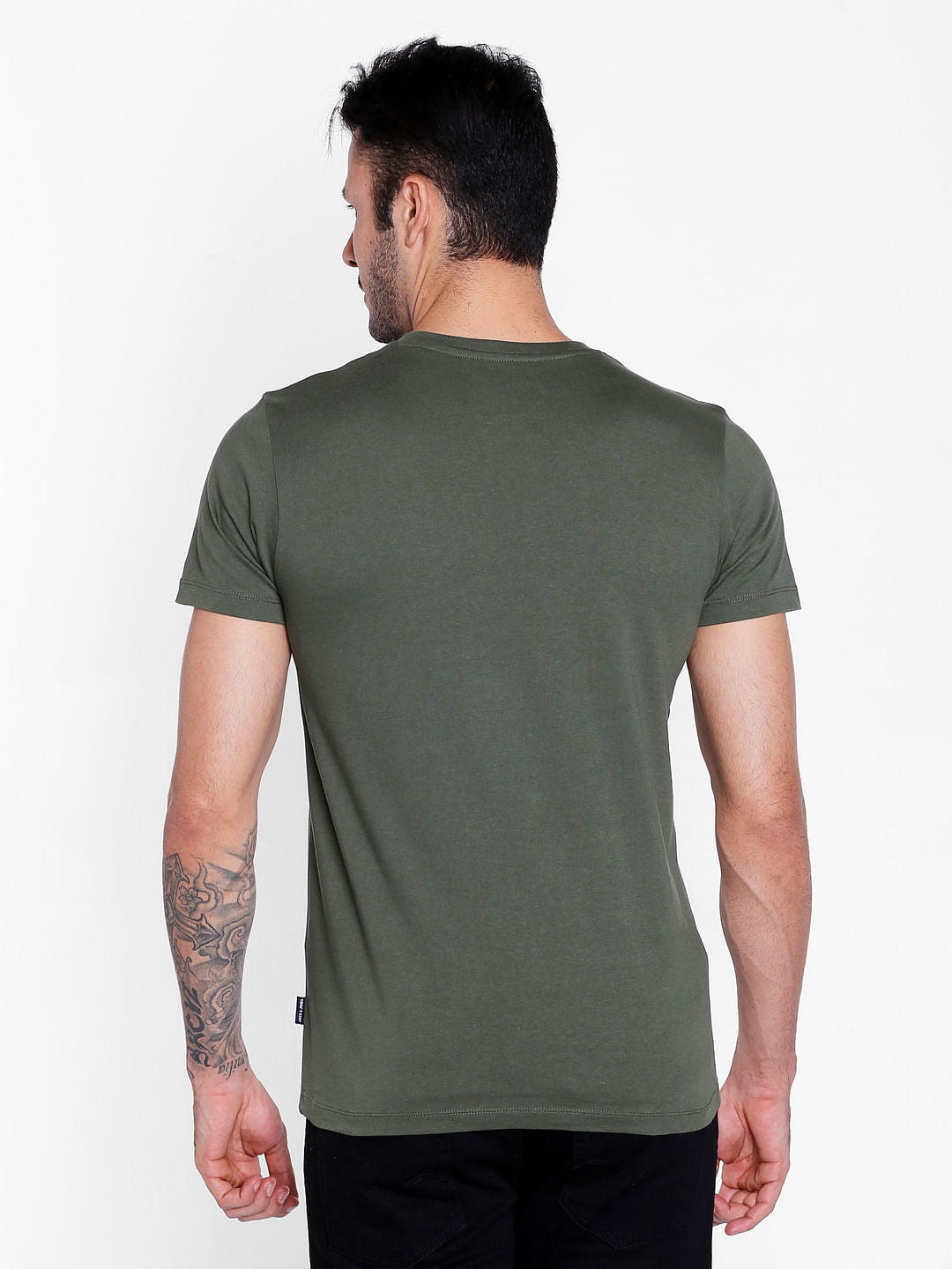 Green Graphic Print Crew Neck T-Shirt