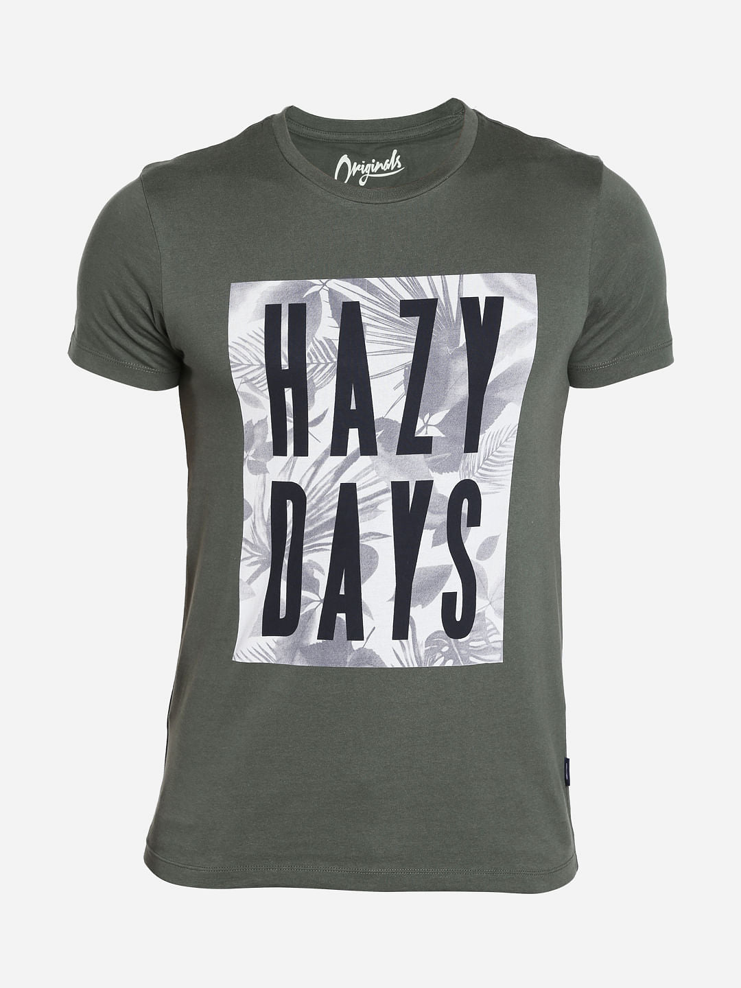 Green Graphic Print Crew Neck T-Shirt