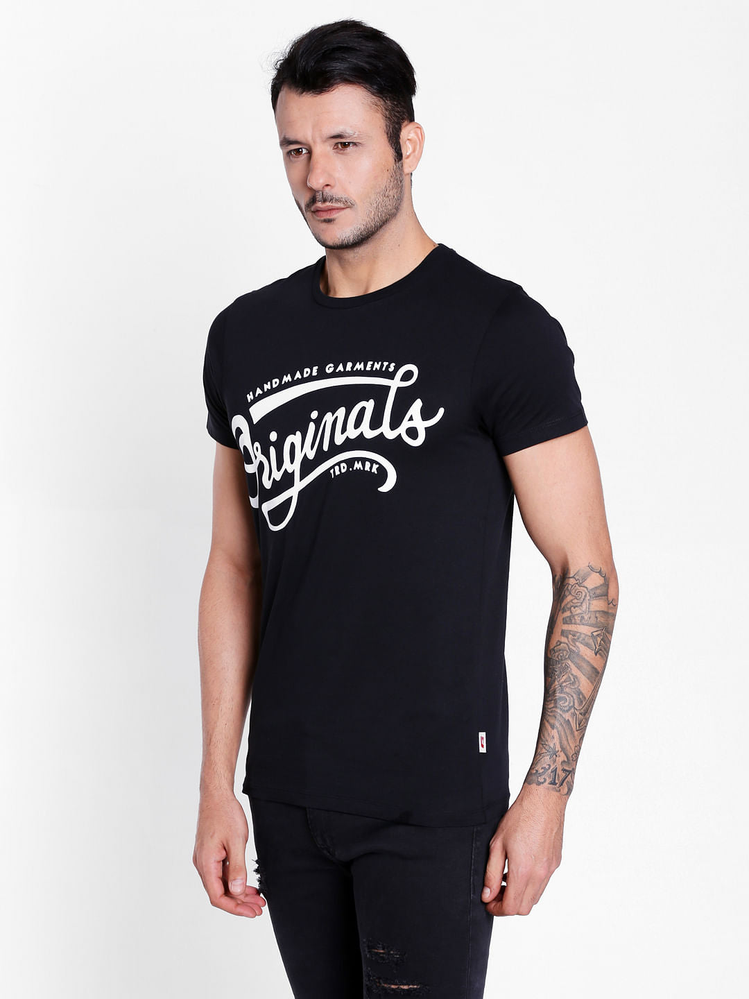 Blue Graphic Print Crew Neck T-Shirt