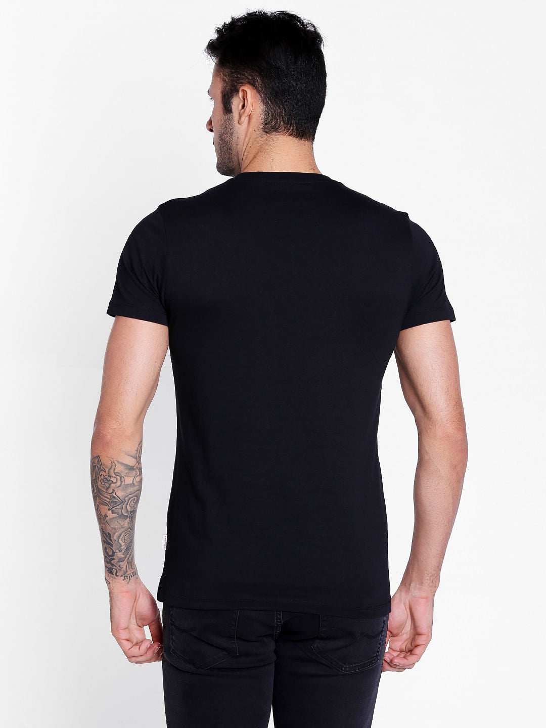 Blue Graphic Print Crew Neck T-Shirt