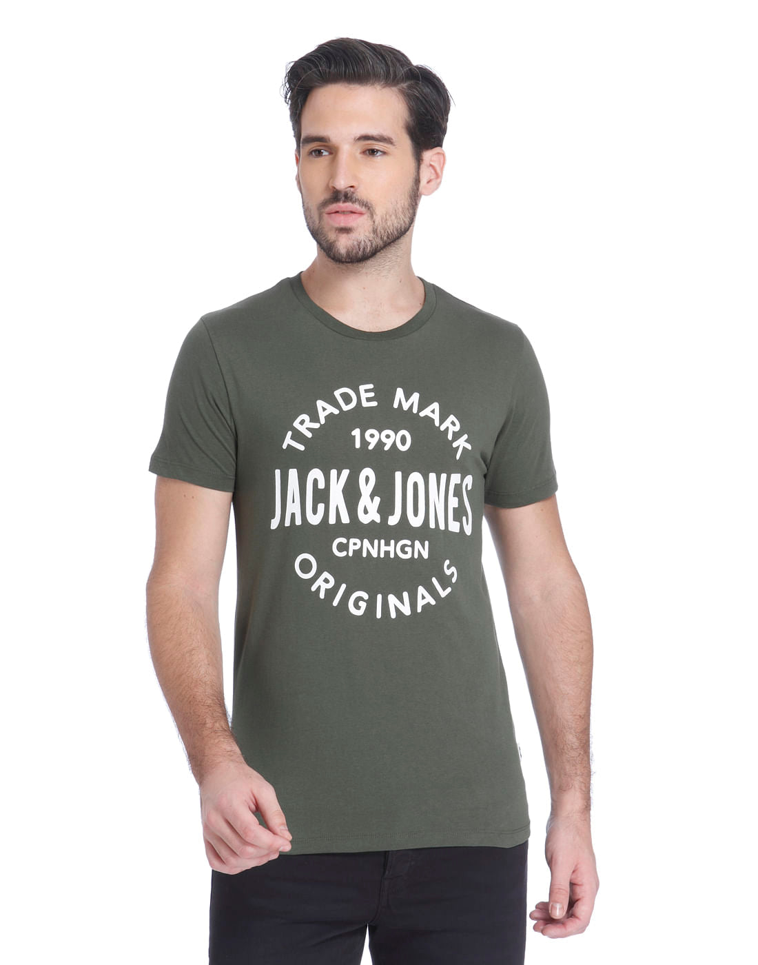 Green Logo Print Crew Neck T-Shirt - S