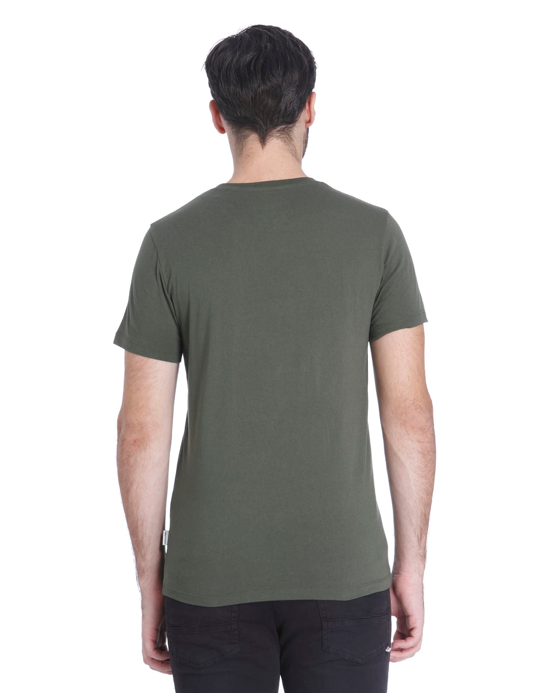 Green Logo Print Crew Neck T-Shirt