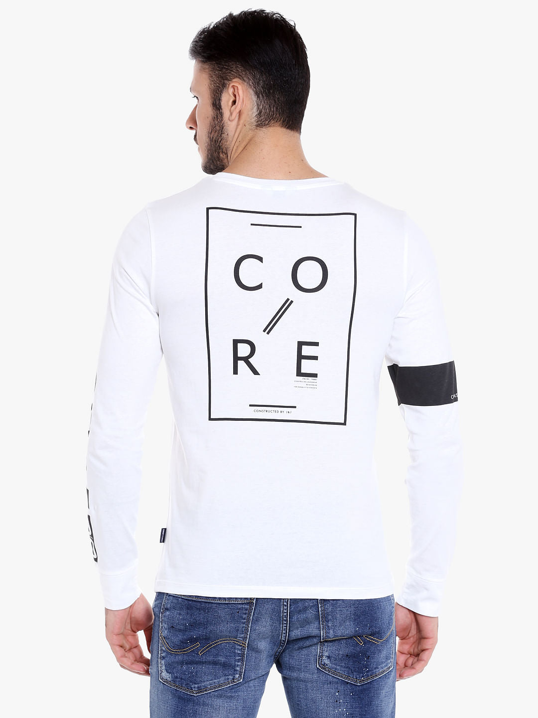 White Graphic Print Crew Neck T-Shirt