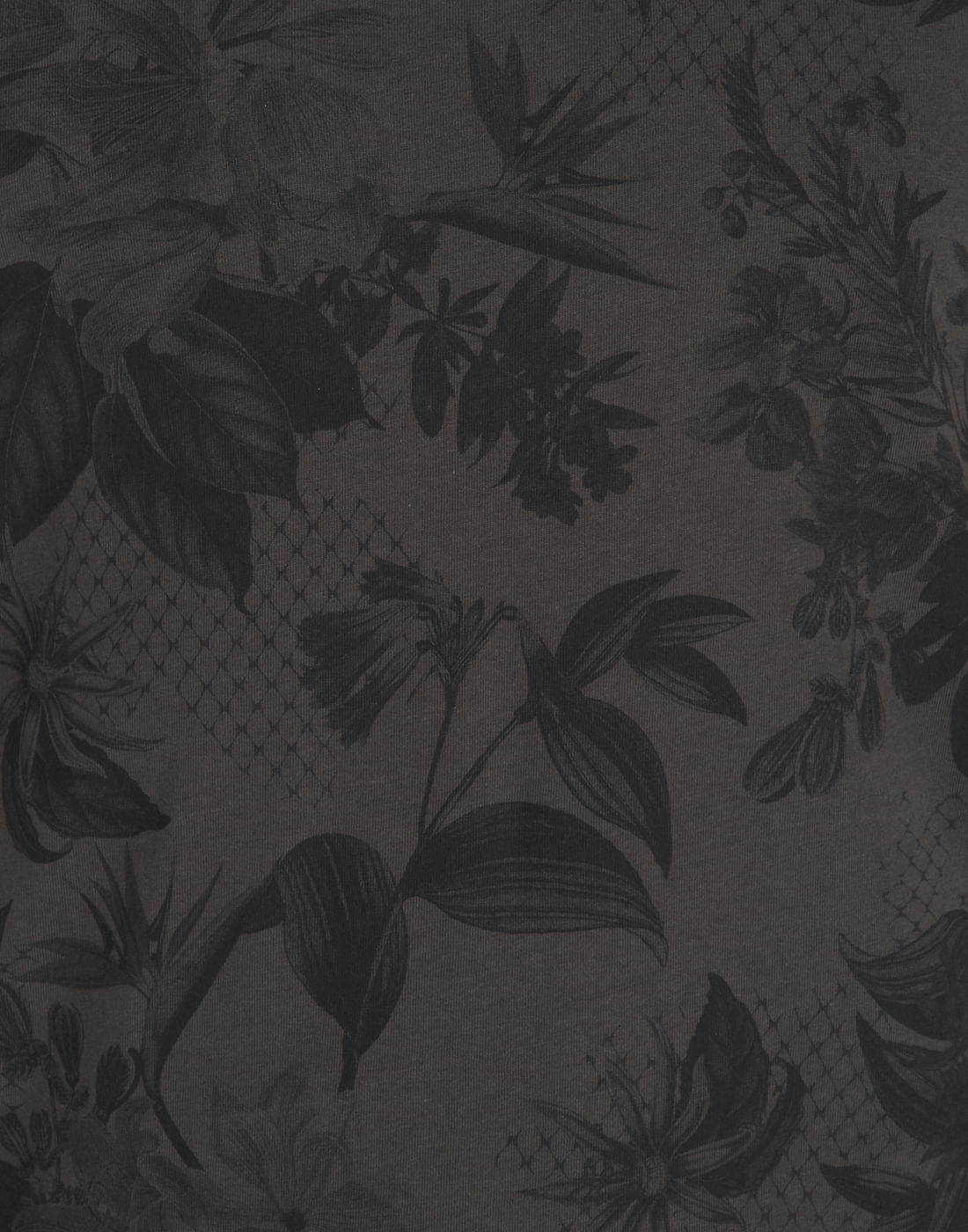 Brown Tropical Print Crew Neck T-Shirt
