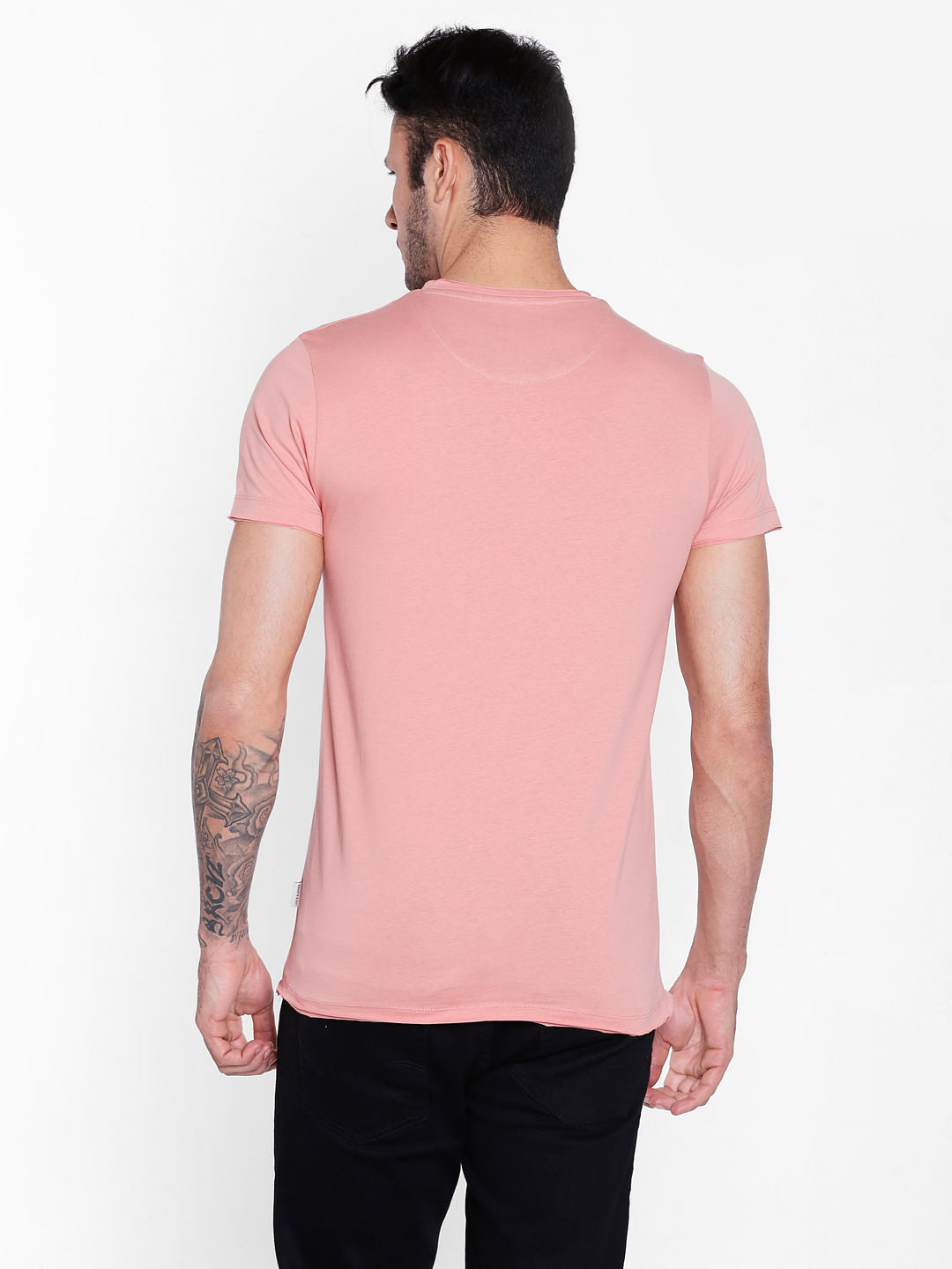 Pink Slogan Print Crew Neck T-Shirt