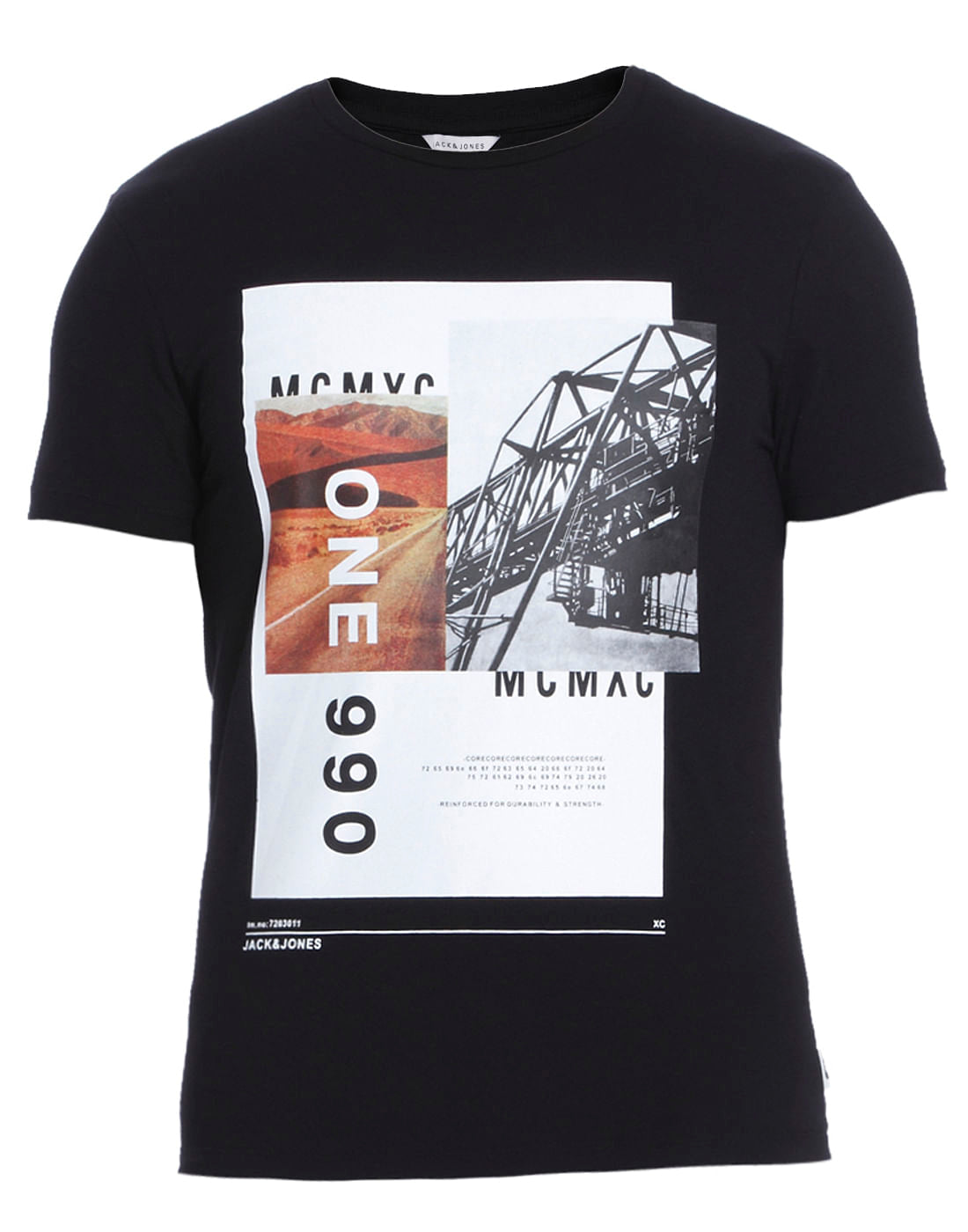 Black Graphic Print Crew Neck T-Shirt