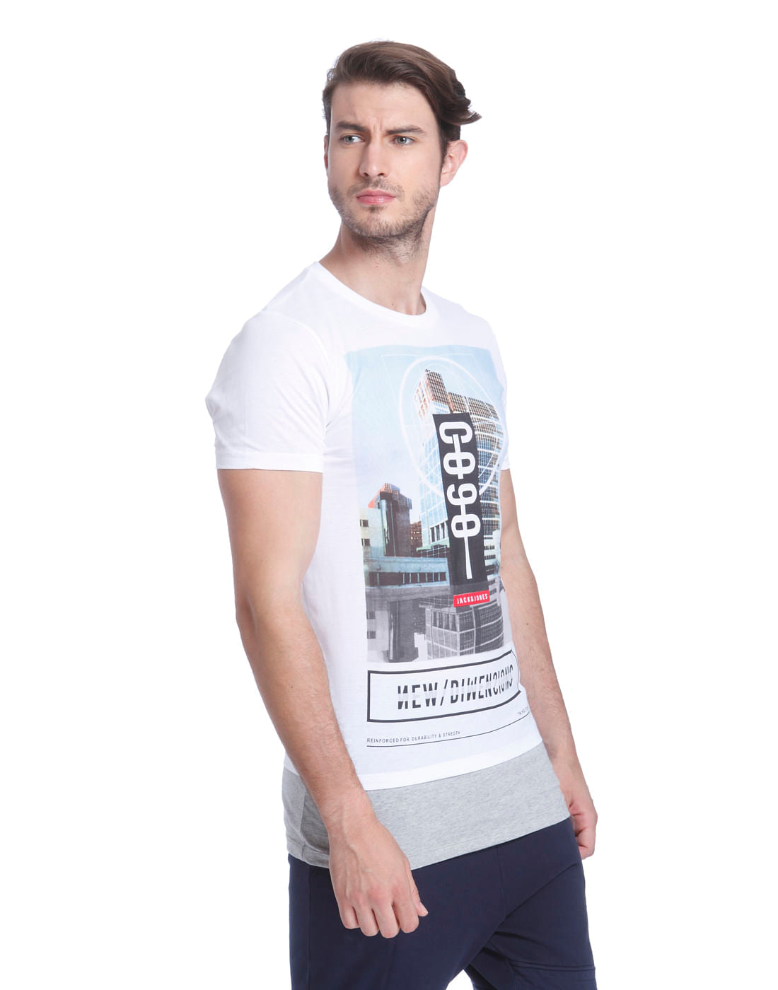 White Graphic Print Crew Neck T-Shirt