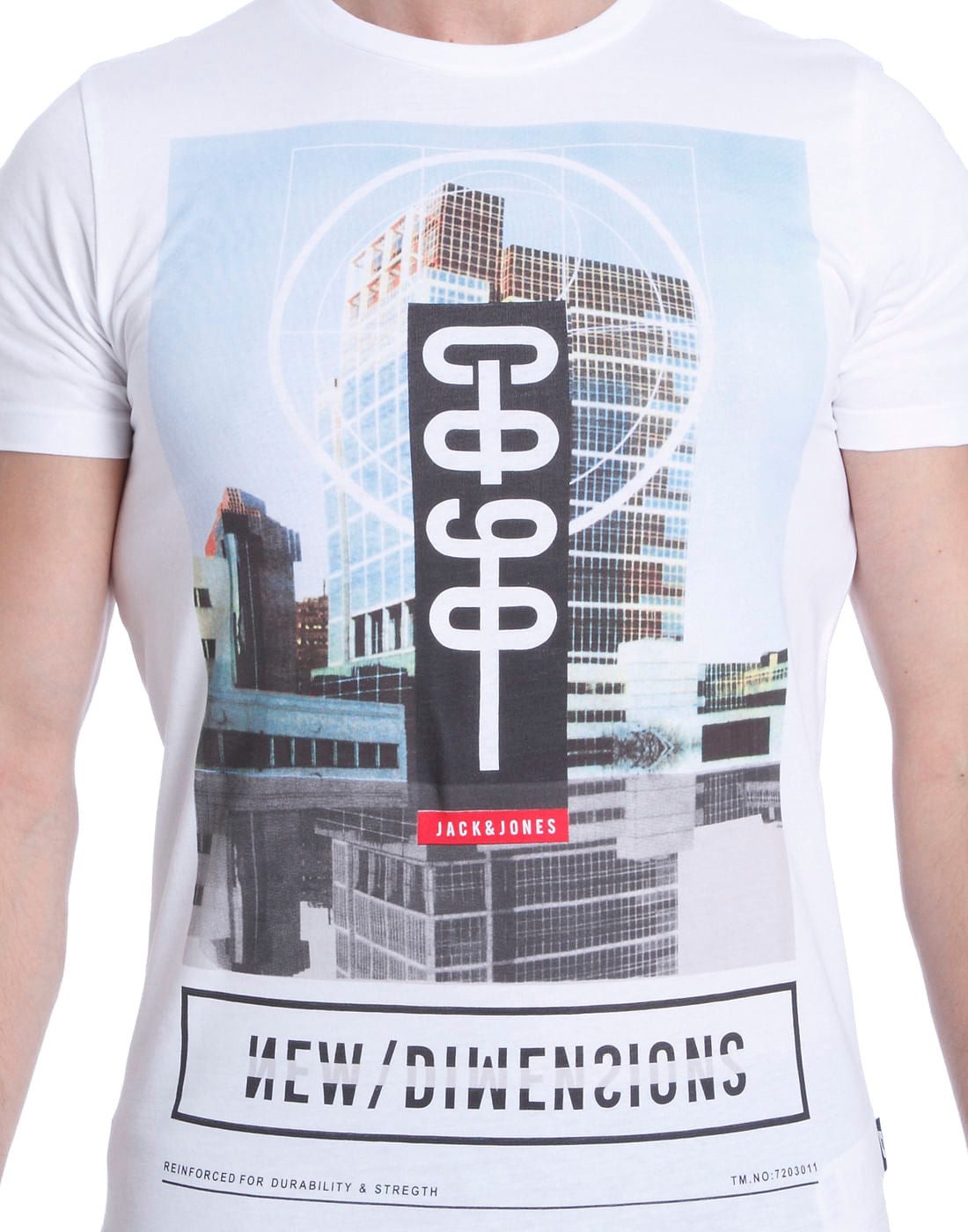 White Graphic Print Crew Neck T-Shirt