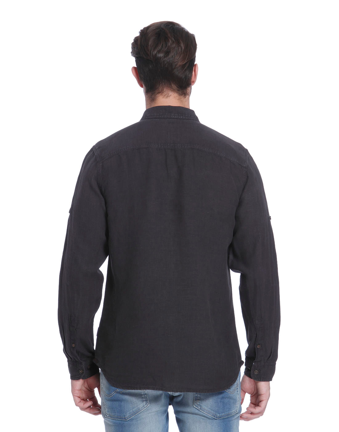 Black Linen Slim Fit Shirt