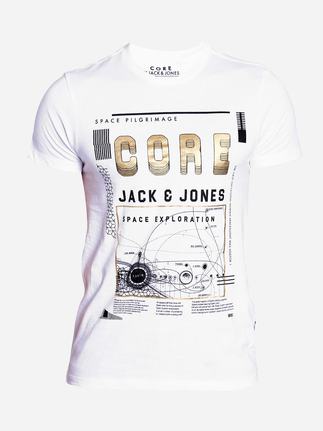 White Graphic Print Crew Neck T-Shirt