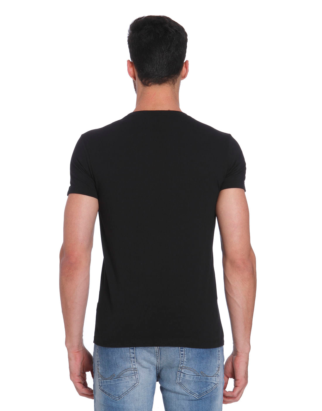 Black Graphic Print Crew Neck T-Shirt