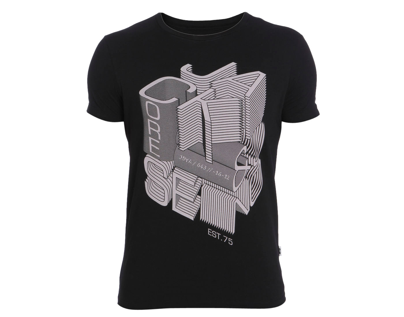 Black Graphic Print Crew Neck T-Shirt